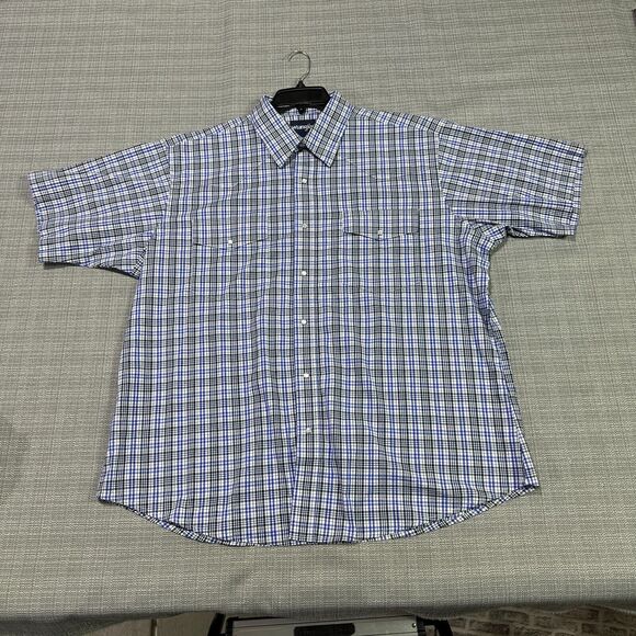 Wrangler Shirt Mens XXL Blue Plaid Pearl‎ Snap Western Cowboy Ranch Rodeo - Picture 1 of 8